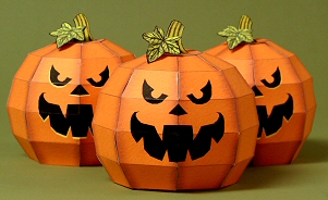 Papercraft imprimible y armable de calabaza Pumpkin decorativa. Manualidades a Raudales.