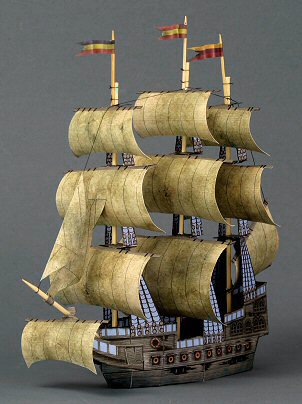 Papercraft imprimible y armable de un Barco Fantasma / The Ghost Ship. Manualidades a Raudales.